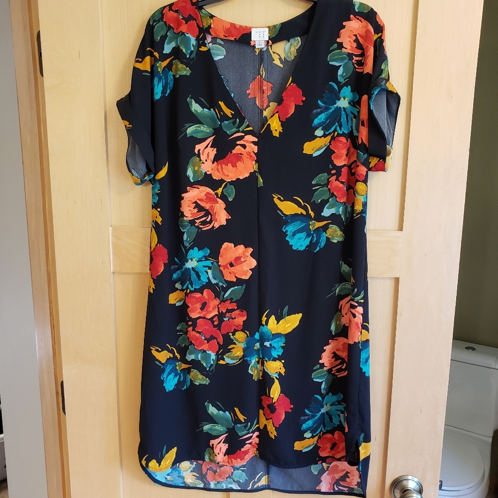 Floral shirt sleeve dress
